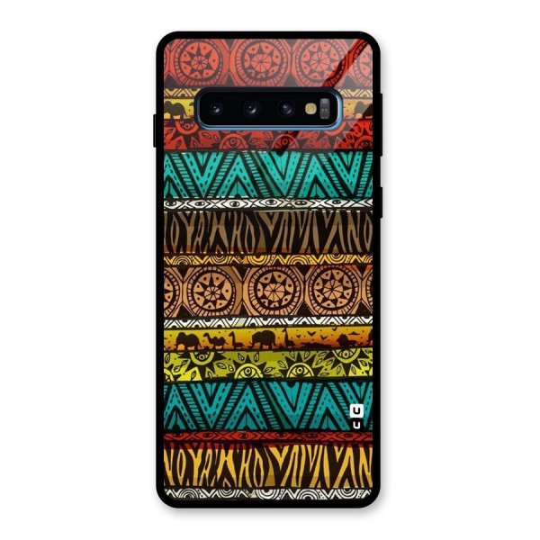 African Design Pattern Glass Back Case for Galaxy S10