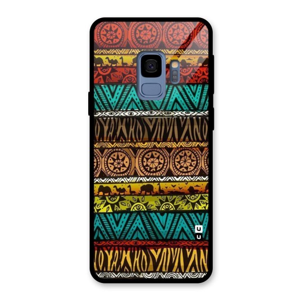 African Design Pattern Glass Back Case for Galaxy S9