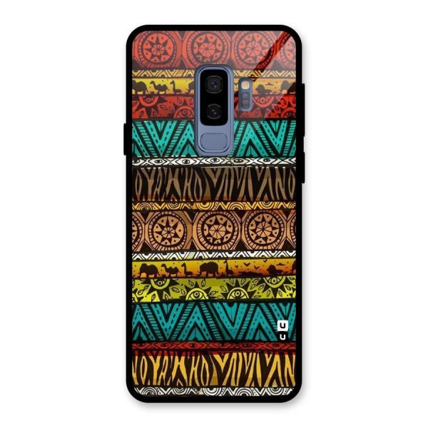 African Design Pattern Glass Back Case for Galaxy S9 Plus