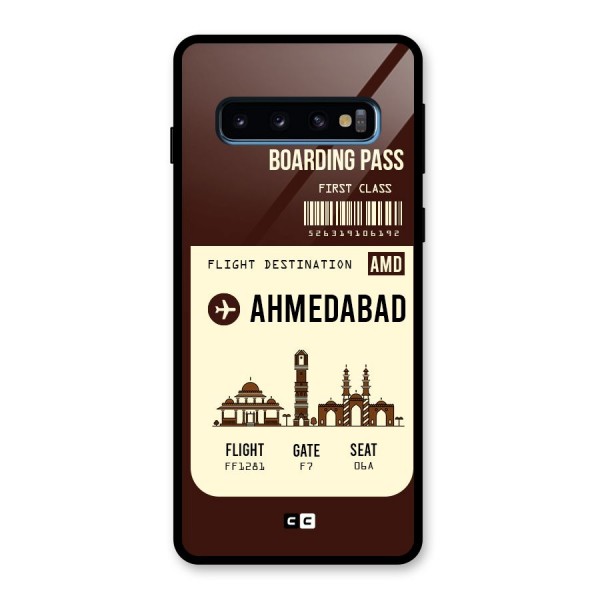 Ahmedabad Boarding Pass Glass Back Case for Galaxy S10