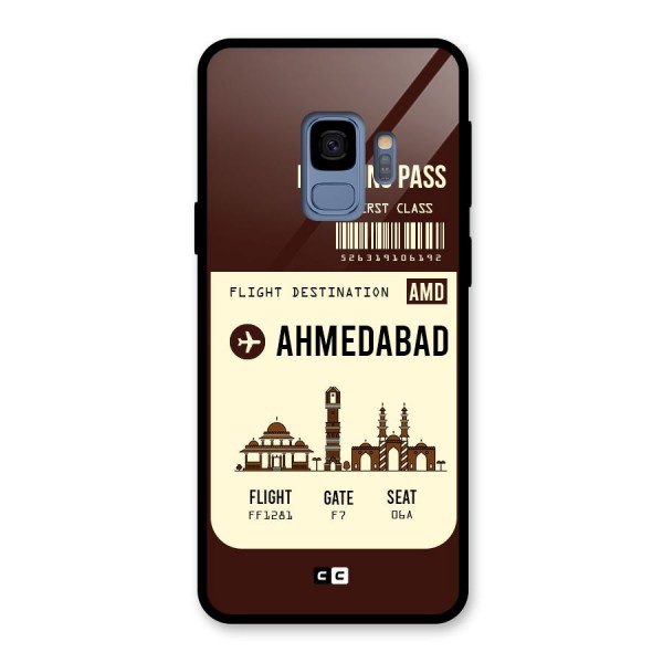 Ahmedabad Boarding Pass Glass Back Case for Galaxy S9