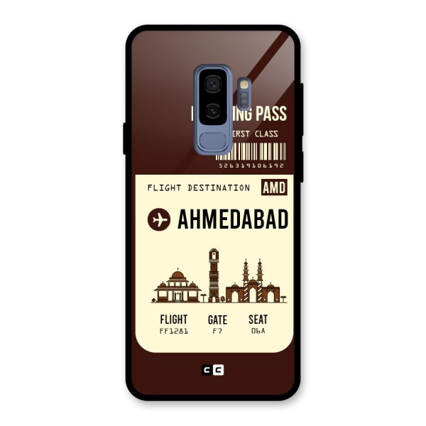 Ahmedabad Boarding Pass Glass Back Case for Galaxy S9 Plus