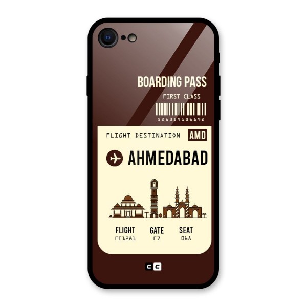 Ahmedabad Boarding Pass Glass Back Case for iPhone 8