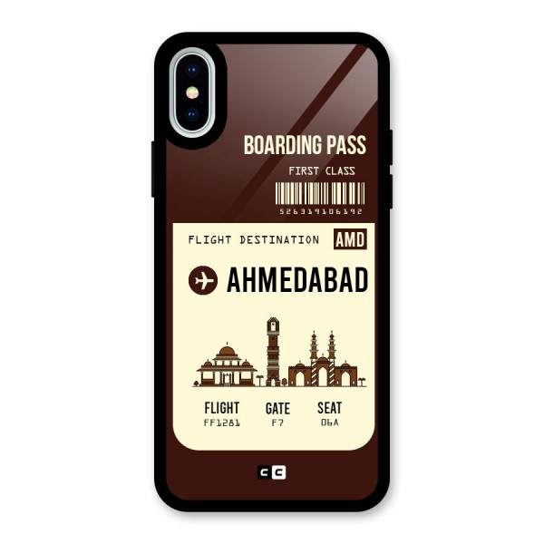 Ahmedabad Boarding Pass Glass Back Case for iPhone X