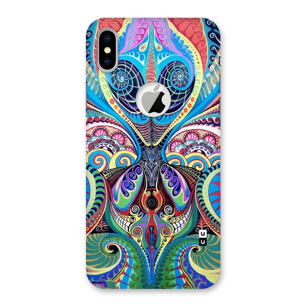 Alien Psychedelic Art Back Case for iPhone XS Logo Cut