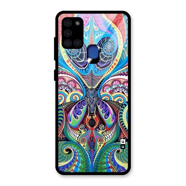 Alien Psychedelic Art Glass Back Case for Galaxy A21s