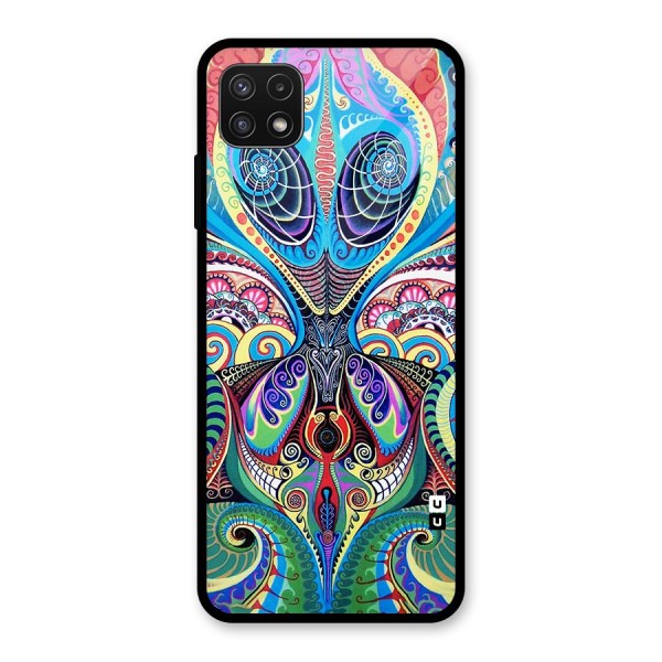 Alien Psychedelic Art Glass Back Case for Galaxy A22 5G