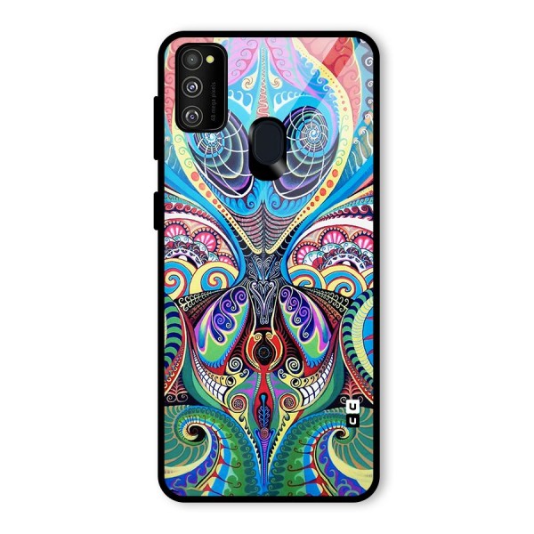 Alien Psychedelic Art Glass Back Case for Galaxy M21