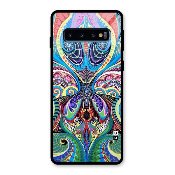 Alien Psychedelic Art Glass Back Case for Galaxy S10