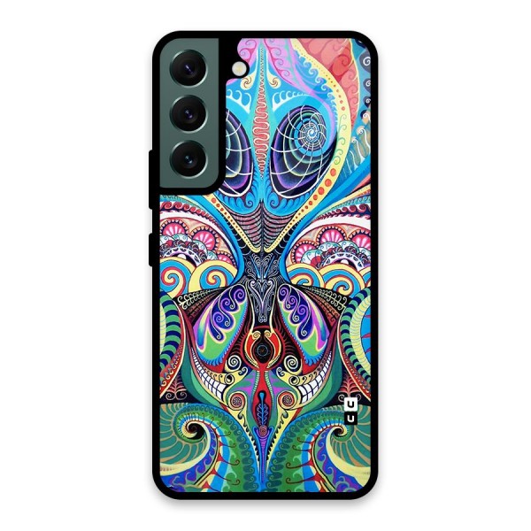 Alien Psychedelic Art Glass Back Case for Galaxy S22 5G