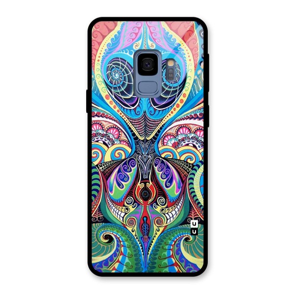 Alien Psychedelic Art Glass Back Case for Galaxy S9