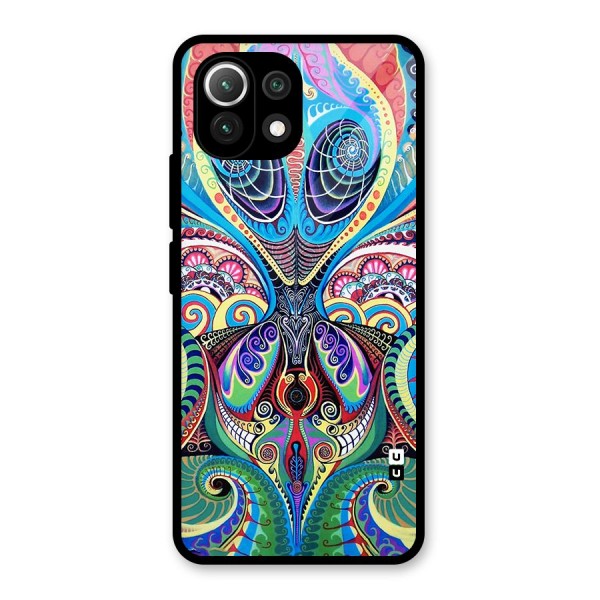 Alien Psychedelic Art Glass Back Case for Mi 11 Lite