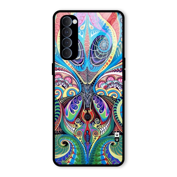 Alien Psychedelic Art Glass Back Case for Oppo Reno4 Pro