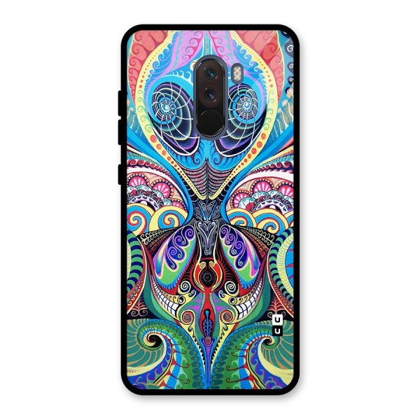 Alien Psychedelic Art Glass Back Case for Poco F1