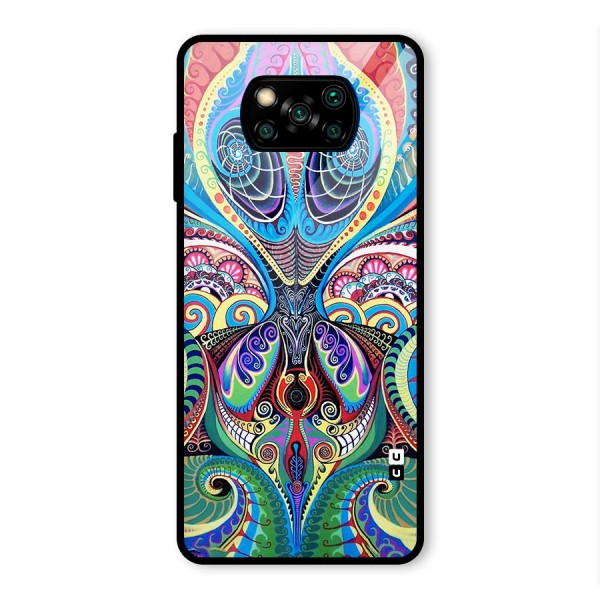 Alien Psychedelic Art Glass Back Case for Poco X3 Pro