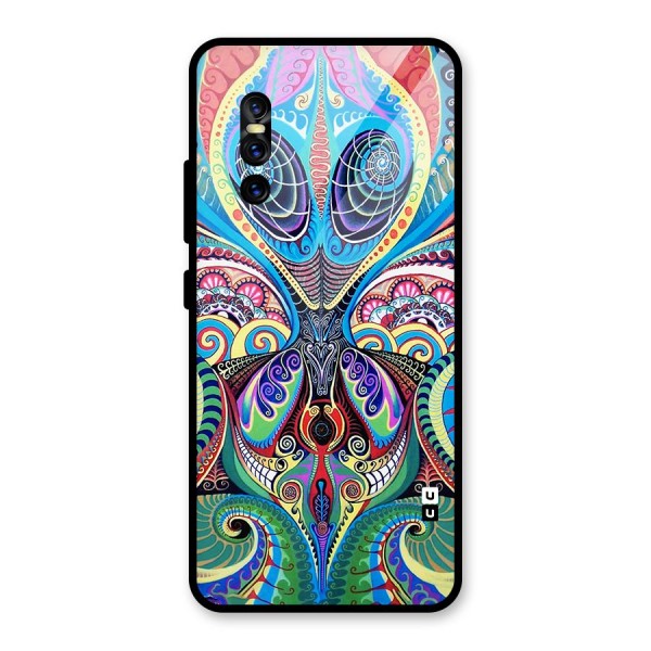 Alien Psychedelic Art Glass Back Case for Vivo V15 Pro