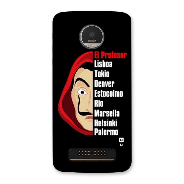 All Members Money Heist Back Case for Moto Z Play