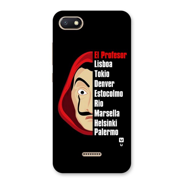 All Members Money Heist Back Case for Redmi 6A