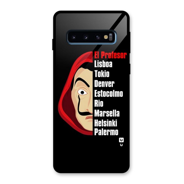 All Members Money Heist Glass Back Case for Galaxy S10