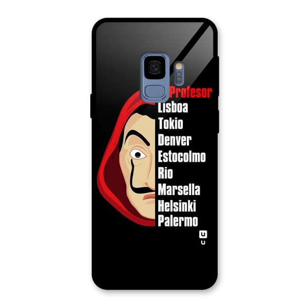 All Members Money Heist Glass Back Case for Galaxy S9