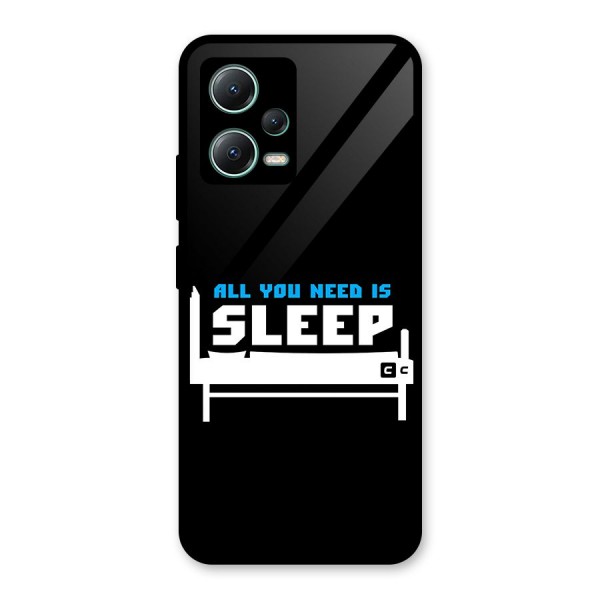 All You Need Sleep Glass Back Case for Poco X5