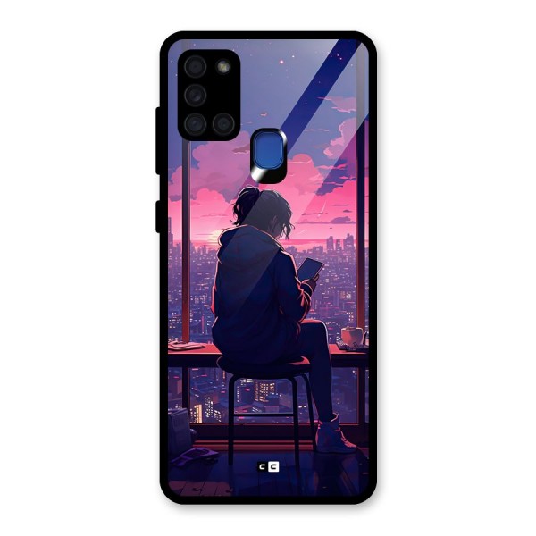 Alone Anime Glass Back Case for Galaxy A21s