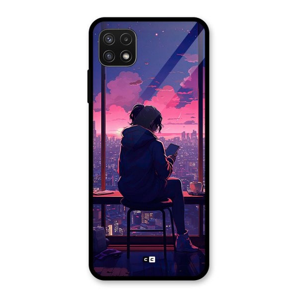 Alone Anime Glass Back Case for Galaxy A22 5G