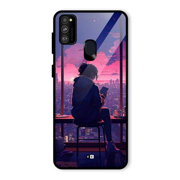 Alone Anime Glass Back Case for Galaxy M30s