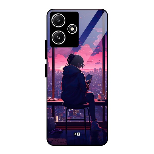 Alone Anime Glass Back Case for Poco M6 Pro