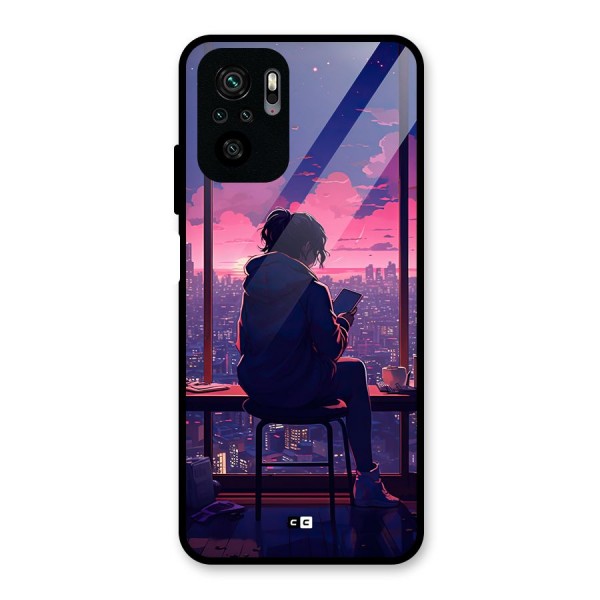 Alone Anime Glass Back Case for Redmi Note 10