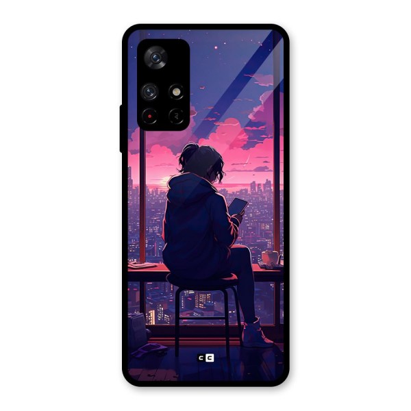 Alone Anime Glass Back Case for Redmi Note 11T 5G