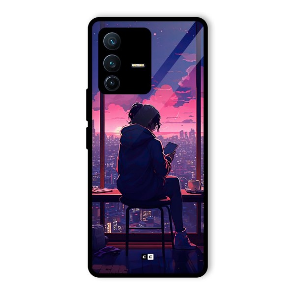 Alone Anime Glass Back Case for Vivo V23 Pro