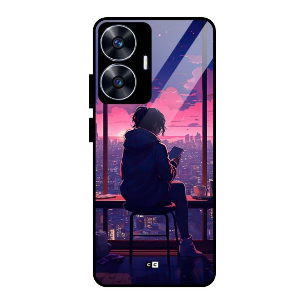 Alone Anime Glass Back Case for realme C55