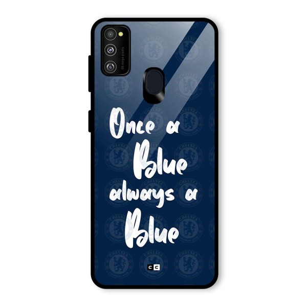 Always A Blue Glass Back Case for Galaxy M21