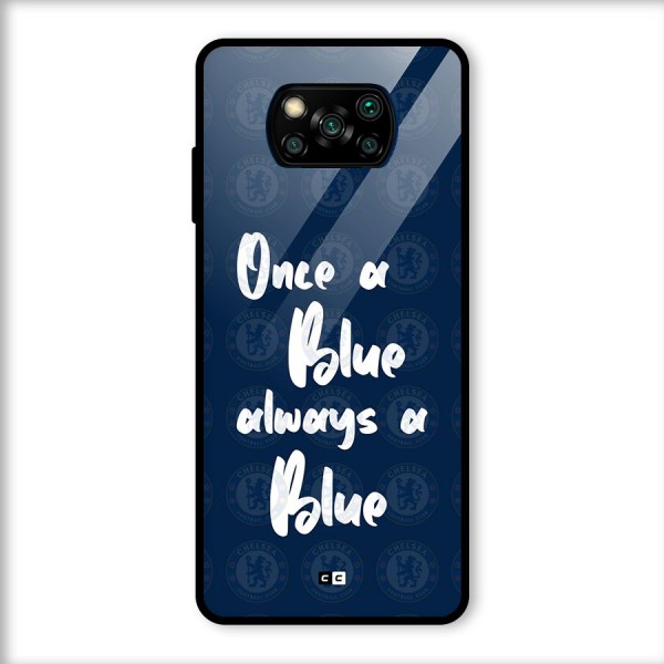 Always A Blue Glass Back Case for Poco X3