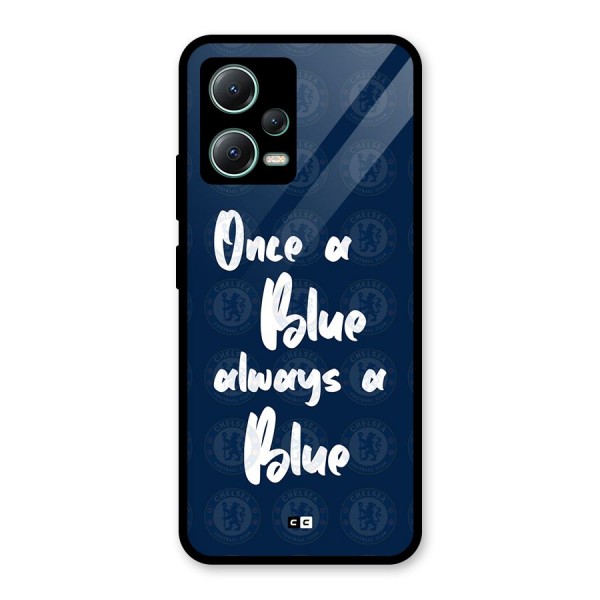 Always A Blue Glass Back Case for Poco X5