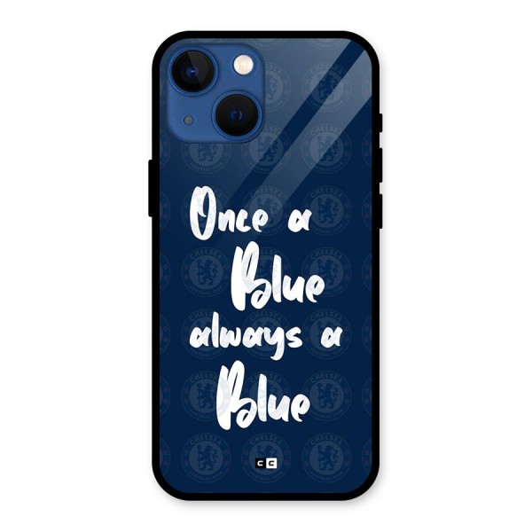 Always A Blue Glass Back Case for iPhone 13 Mini