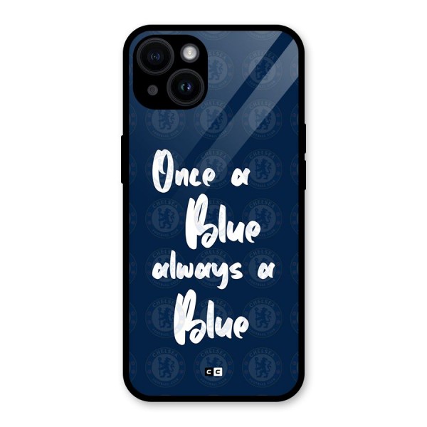 Always A Blue Glass Back Case for iPhone 14