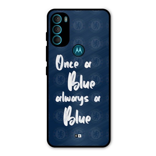 Always A Blue Metal Back Case for Moto G71 5G