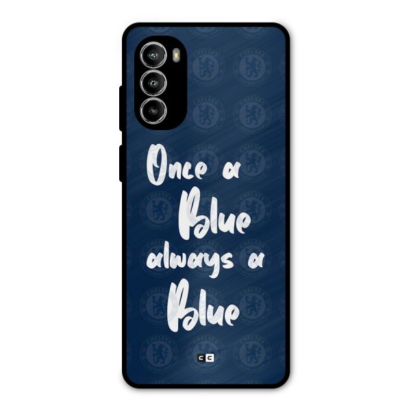 Always A Blue Metal Back Case for Moto G82