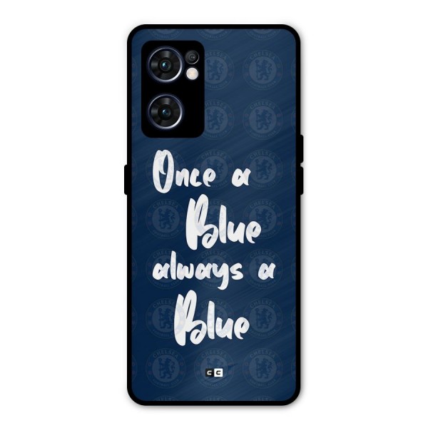 Always A Blue Metal Back Case for Oppo Reno7 5G