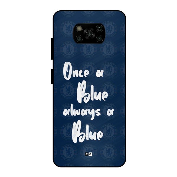 Always A Blue Metal Back Case for Poco X3