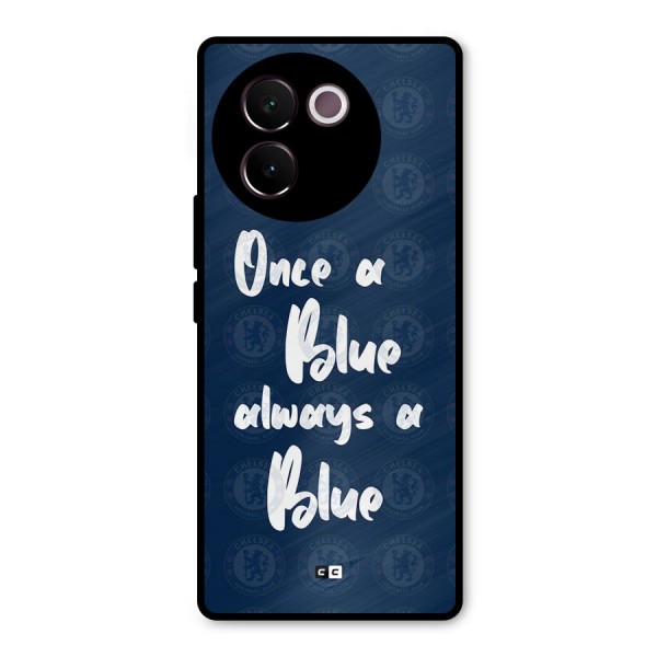 Always A Blue Metal Back Case for Vivo V30e