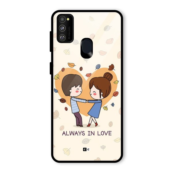 Always In Love Glass Back Case for Galaxy M21