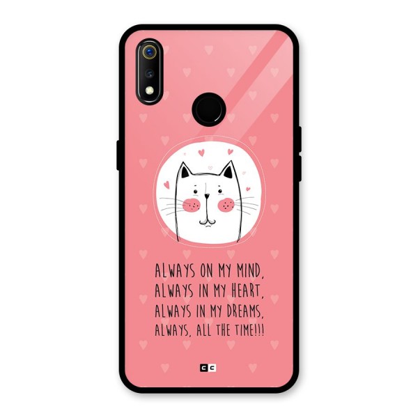 Always In Mind Glass Back Case for Realme 3i