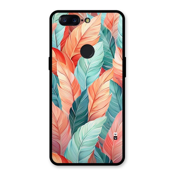 Amazing Colorful Leaves Glass Back Case for OnePlus 5T