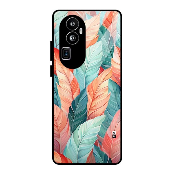 Amazing Colorful Leaves Glass Back Case for Oppo Reno10 Pro Plus