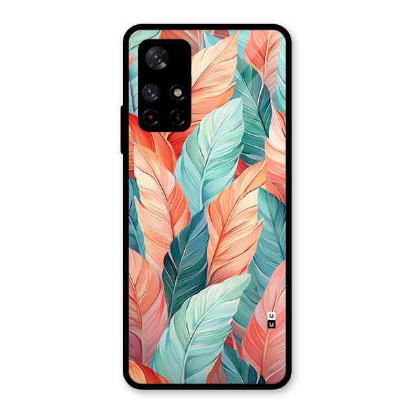Amazing Colorful Leaves Glass Back Case for Redmi Note 11T 5G