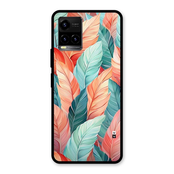 Amazing Colorful Leaves Glass Back Case for Vivo Y21T