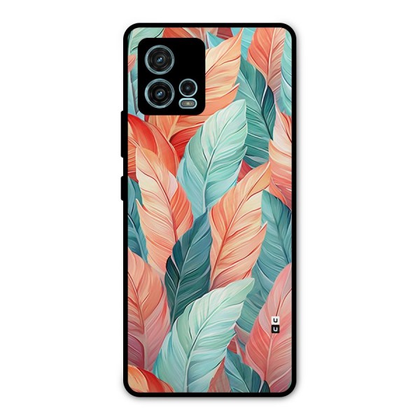 Amazing Colorful Leaves Metal Back Case for Moto G72